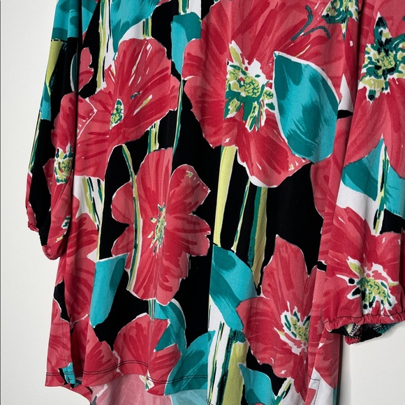 JM Collection Multicolor Floral Blouse - Picture 4 of 6